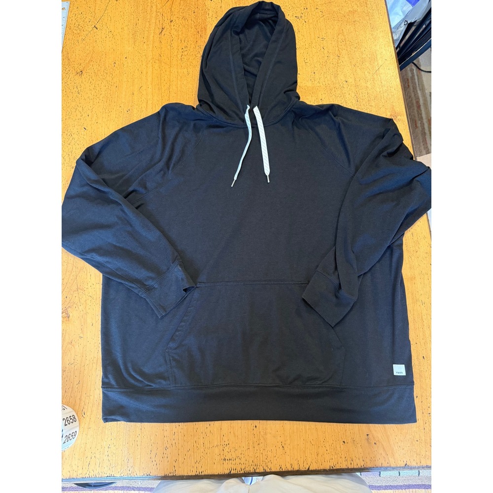 Vuori Halo Essential Hoodie XL Black Heather VW279 Pullover Active Sweatshirt
